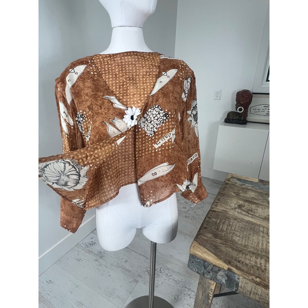 Dorothy Schoelen PLATINUM Art To Wear Boxy Cropped Top - Picture 5 of 9